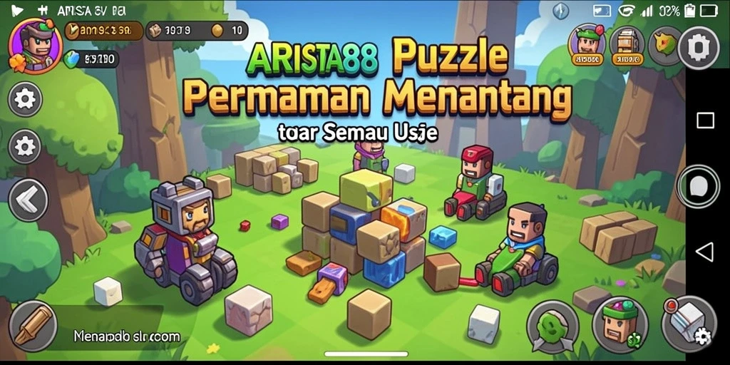 Screenshot utama ARISTA88 yang menunjukkan gameplay seru dan penuh warna.