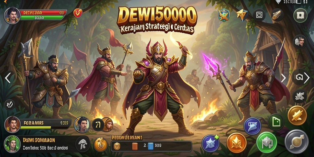 Tampilan dinamis gameplay DEWI5000 dalam pertempuran Tower Defense.