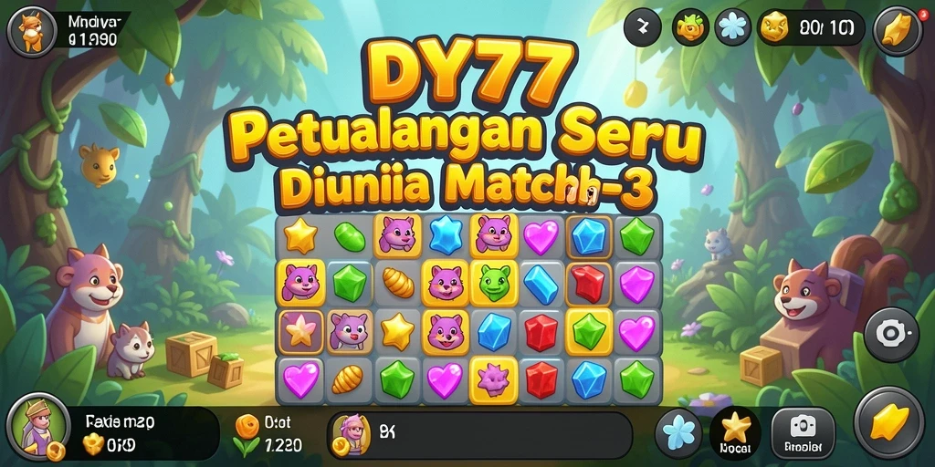 Tangkapan layar gameplay DY777 dengan aksi seru Match-3.
