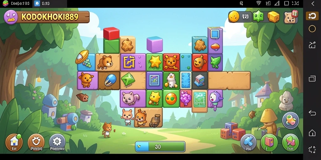 Tangkapan layar menunjukkan gameplay seru KODOKHOKI889 dengan teka-teki menantang.