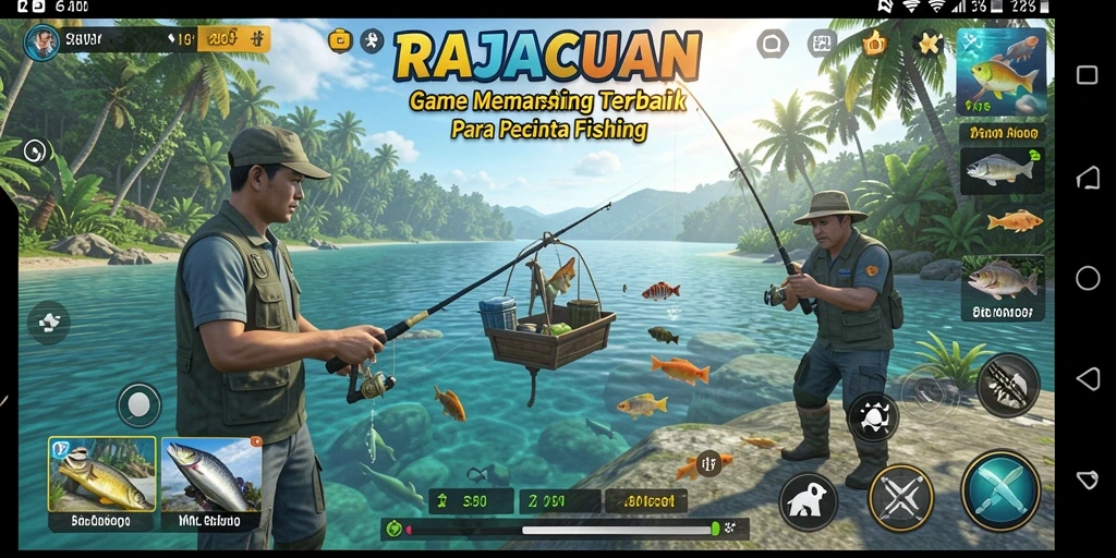 Tangkapan ikan besar dalam gameplay memancing RAJACUAN.