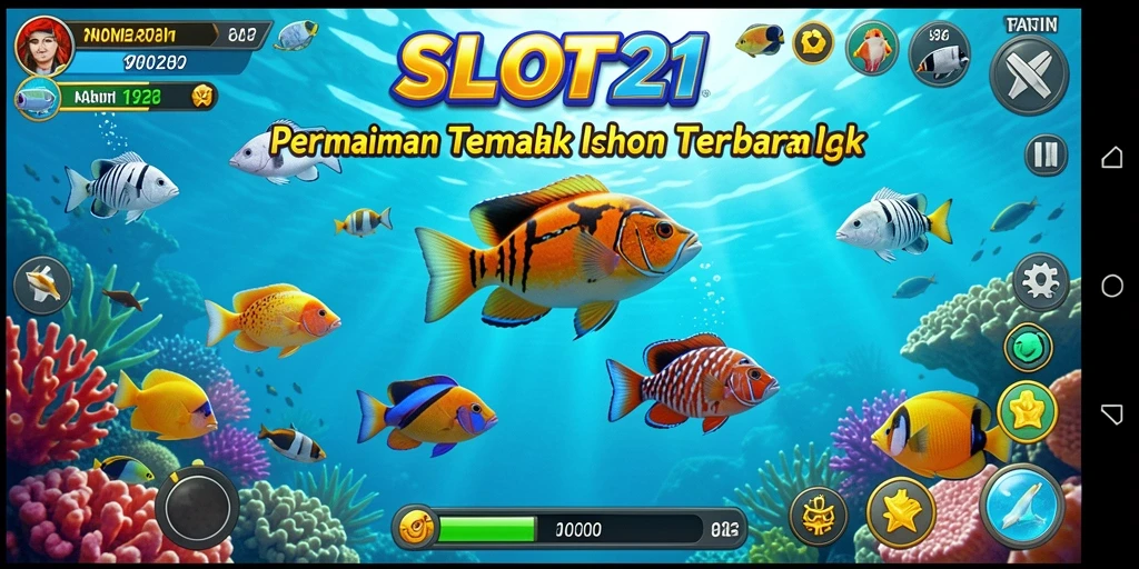 Screenshot permainan SLOT21 dengan aksi tembak ikan yang seru.