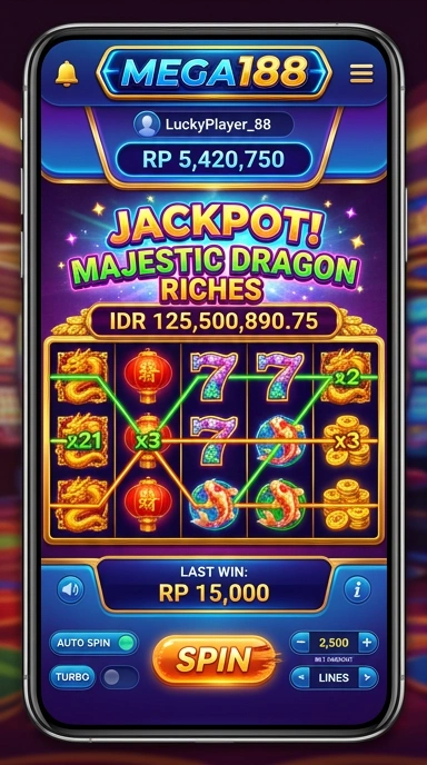 Tampilan utama aplikasi mega188 dengan akses mudah.